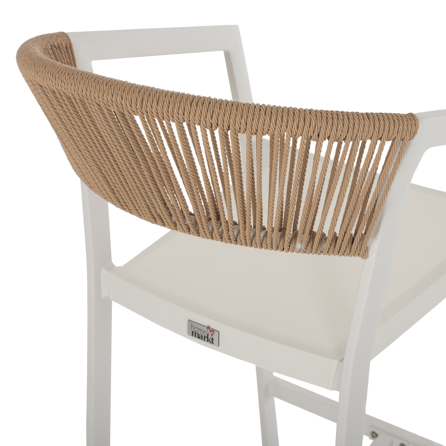 ΣΚΑΜΠΟ ΑΛΟΥΜΙΝΙΟΥ ΛΕΥΚΟ ΜΕ ΜΠΡΑΤΣΑ RATTAN & TEXTLINE 56x58x105Yεκ. FB95892.22 - Image 6