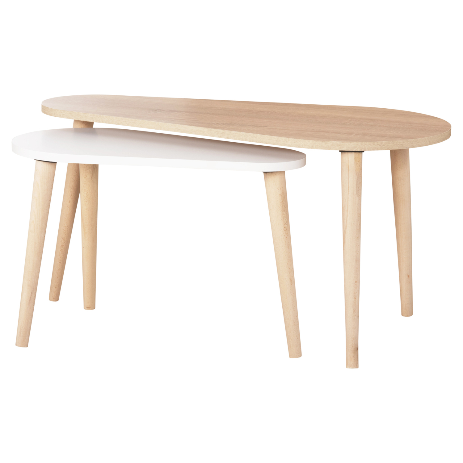 ΤΡΑΠΕΖΙΑ ΣΑΛΟΝΙΟΥ 2ΤΜΧ FB918179.04 ΜΕΛΑΜΙΝΗ ΣΕ ΣΟΝΑΜΑ-ΛΕΥΚΟ 94x47x47Υεκ - Image 4