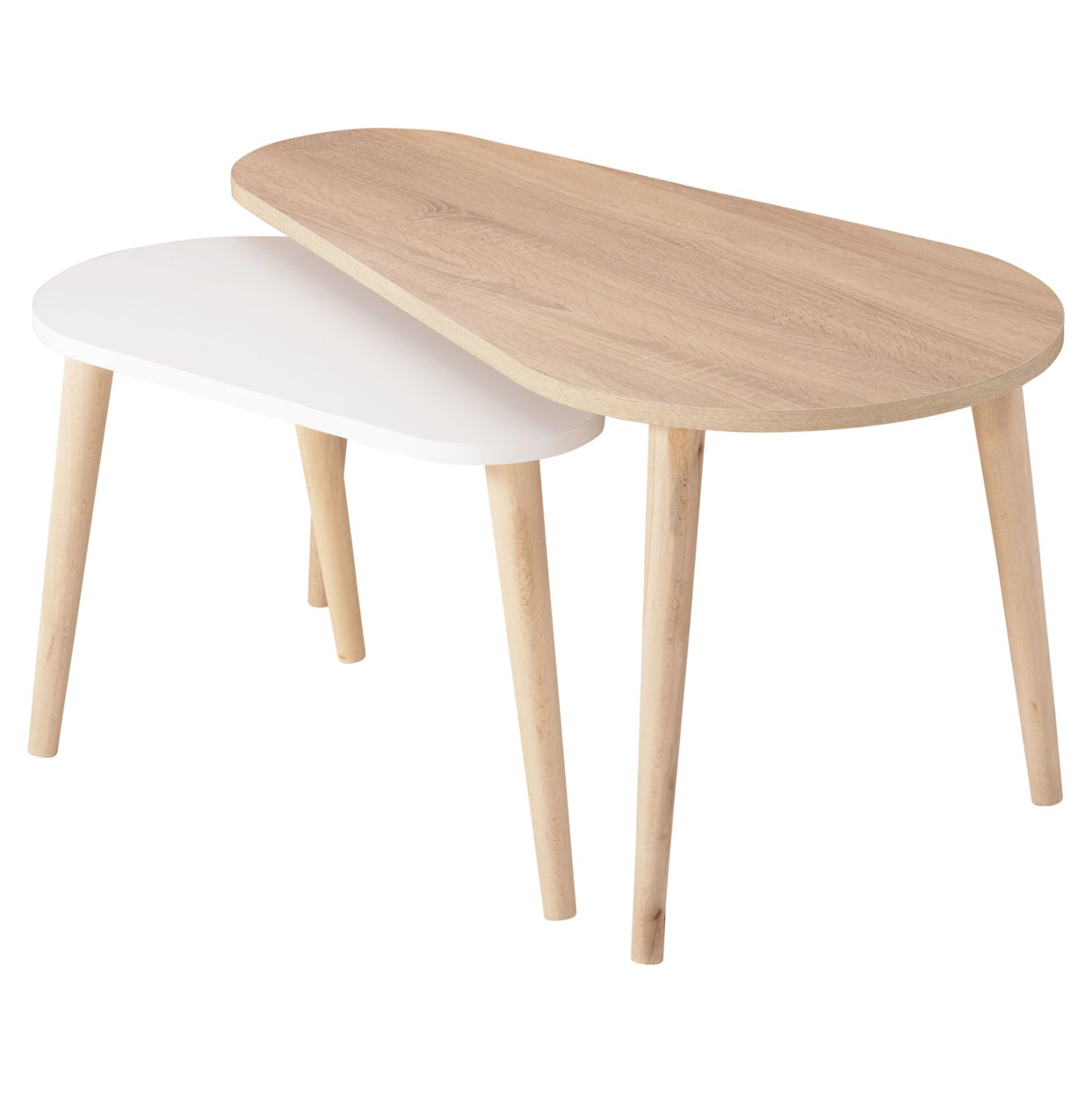 ΤΡΑΠΕΖΙΑ ΣΑΛΟΝΙΟΥ 2ΤΜΧ FB918179.04 ΜΕΛΑΜΙΝΗ ΣΕ ΣΟΝΑΜΑ-ΛΕΥΚΟ 94x47x47Υεκ - Image 5