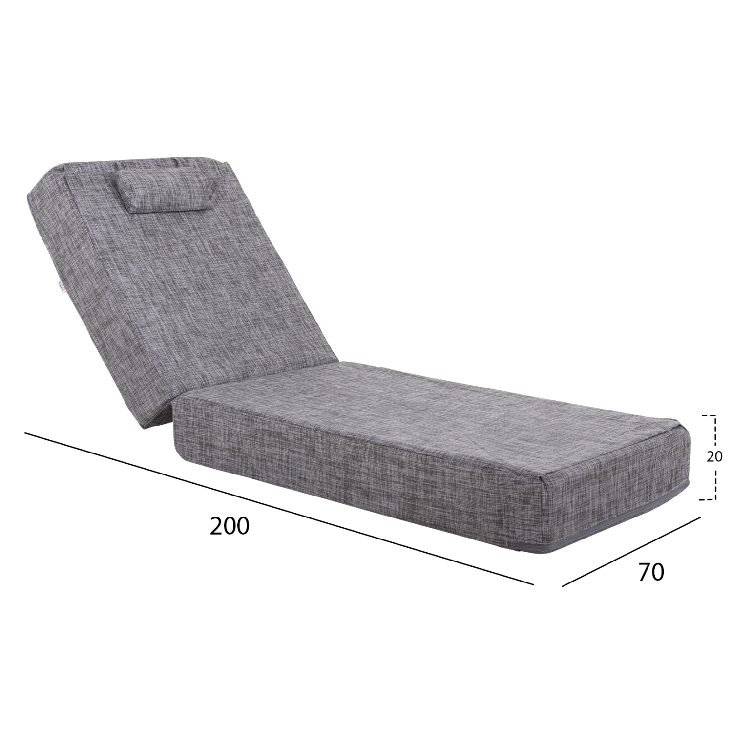 ΞΑΠΛΩΣΤΡΑ ΜΕ ΠΟΔΙ FB910623.05 ΠΕΥΚΟ ΣΕ ΦΥΣΙΚΟ-ΓΚΡΙ TEXTILEΝΕ-ΜΑΞΙΛΑΡΙ 20εκ. - Image 3