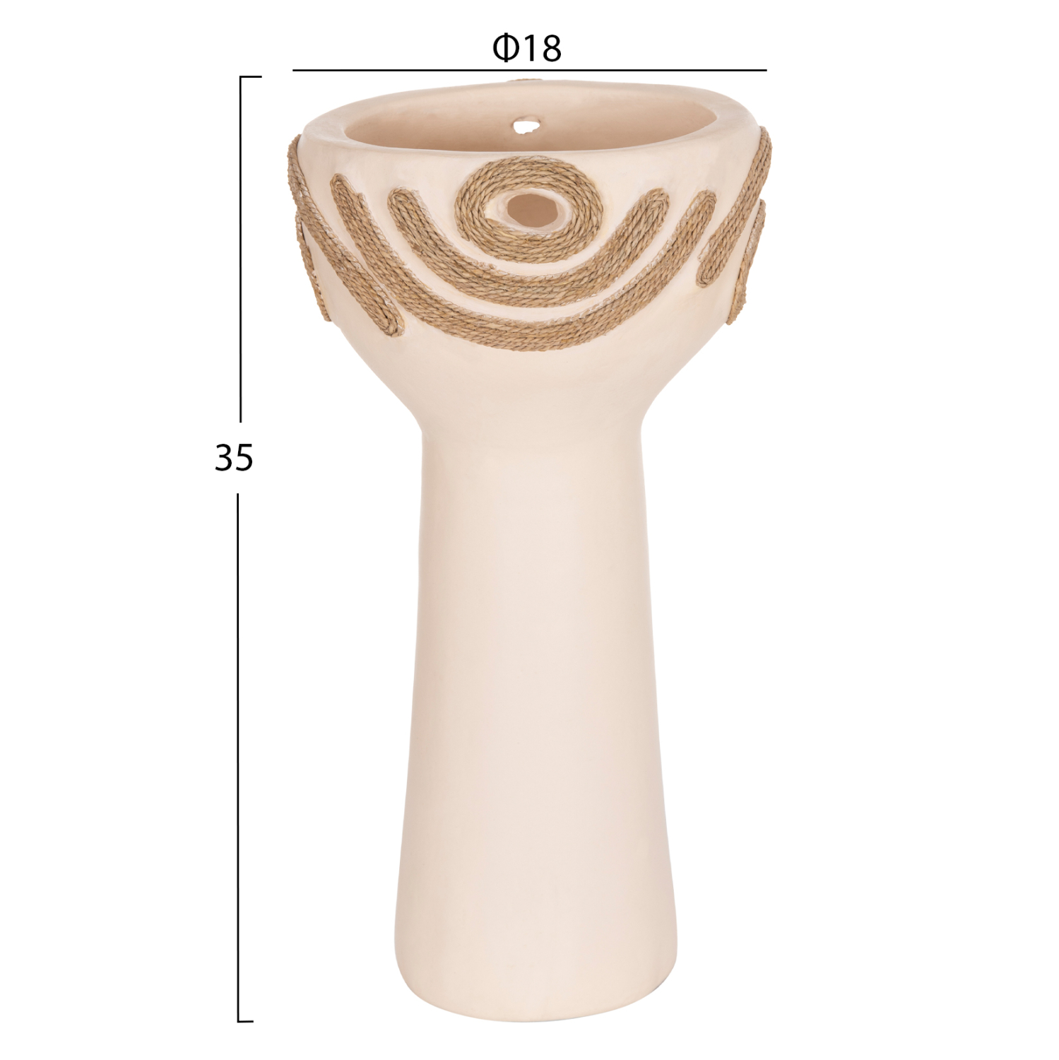 ΕΠΙΤΡΑΠΕΖΙΟ ΔΙΑΚΟΣΜΗΤΙΚΟ FB94679.02 ΚΡΕΜ ΤΕΡΑΚΟΤΑ & ΣΧΟΙΝΙ AGEL Φ18x35Υεκ - Image 2