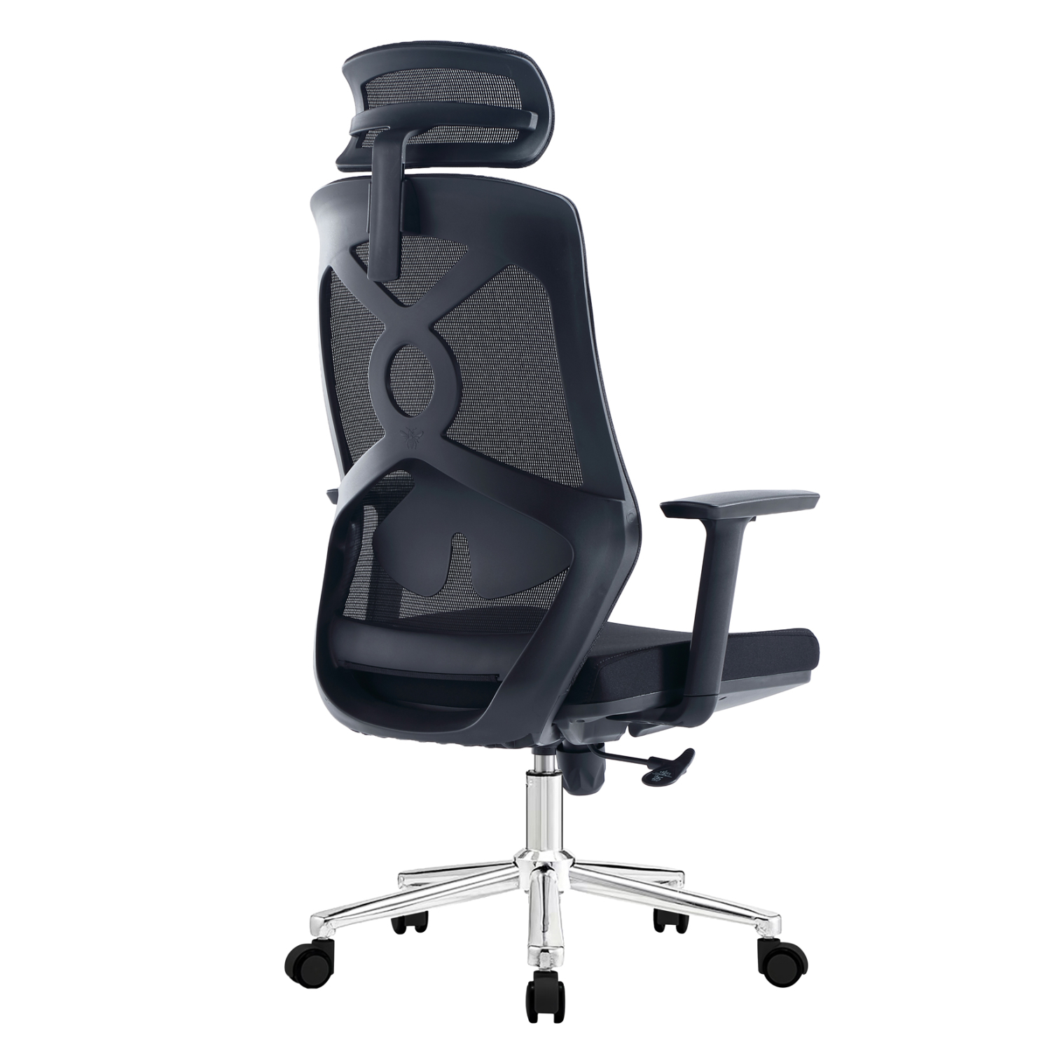 ΚΑΡΕΚΛΑ ΓΡΑΦΕΙΟΥ FB91213.01 ΜΑΥΡO MESH-ΒΑΣΗ ΧΡΩΜΙΟΥ 60x63x125Υεκ - Image 5