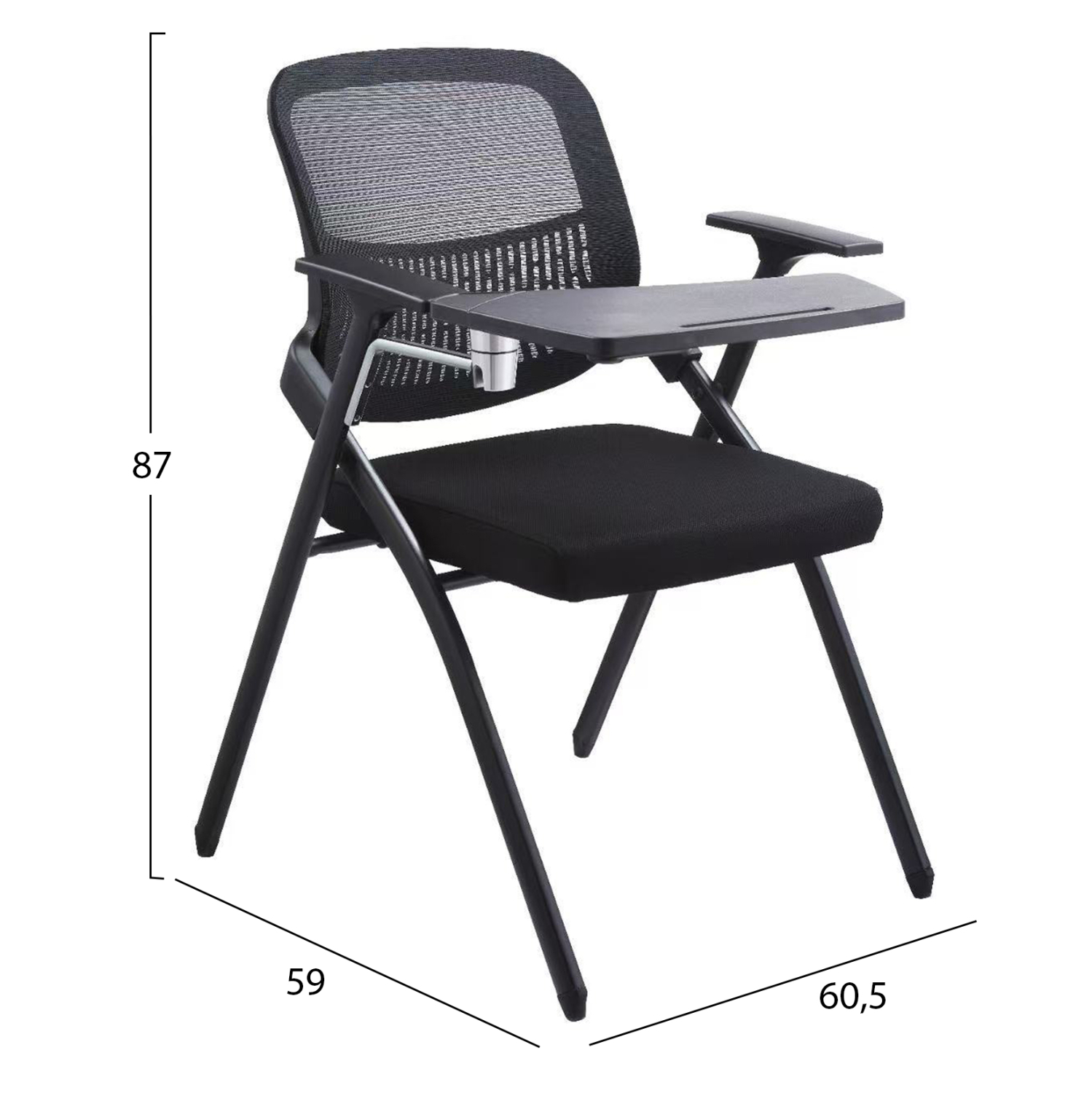 ΚΑΡΕΚΛΑ ΣΥΝΕΔΡΙΟΥ ΠΤΥΣΣΟΜΕΝΗ ΜΕ ΑΝΑΛΟΓΙΟ FB91209.01 MESH ΥΦΑΣΜΑ ΜΑΥΡΟ 60x59x87Υεκ. - Image 2