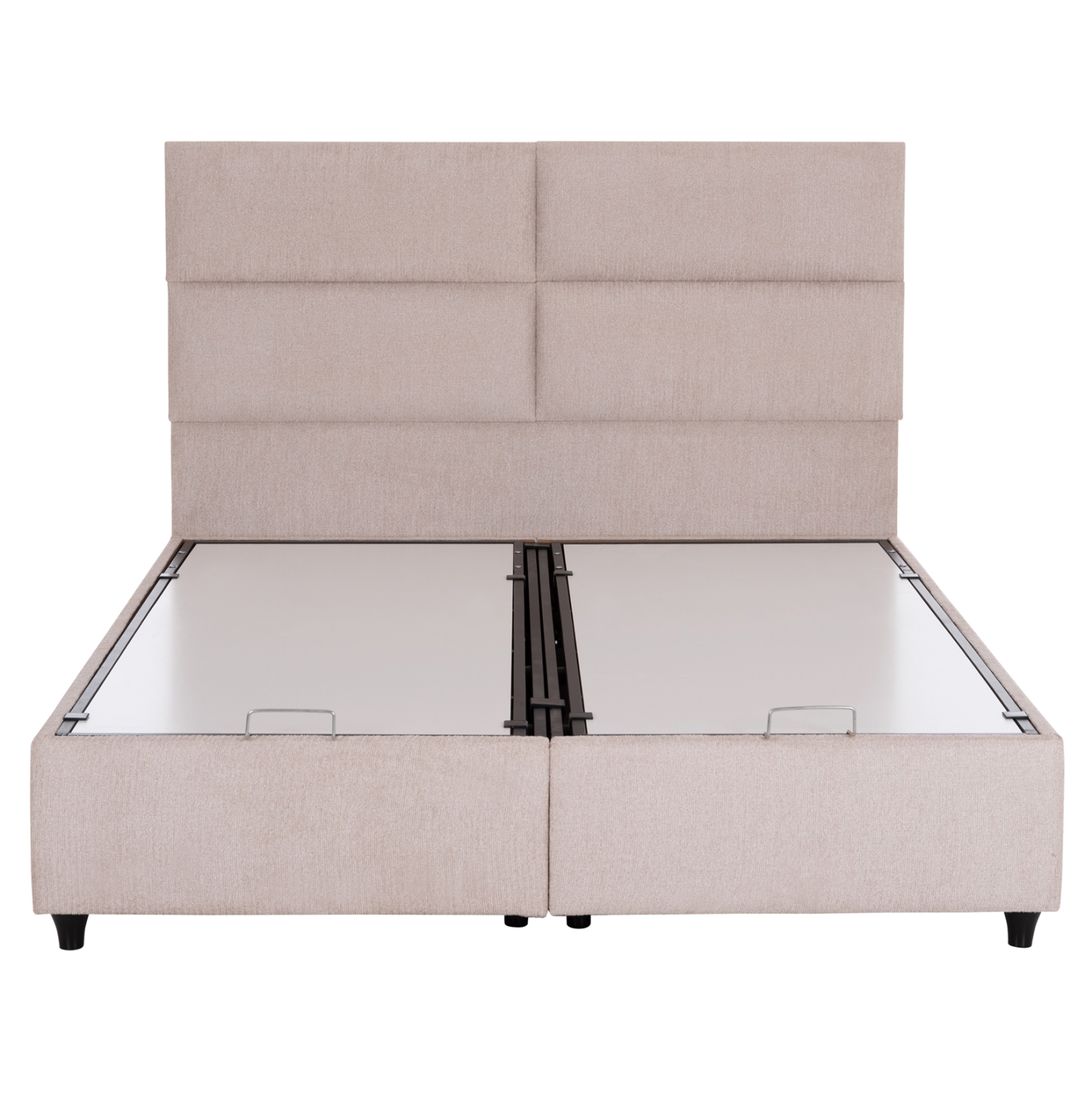 ΚΡΕΒΑΤΙ ΔΙΠΛΟ ΜΕ ΑΠΟΘΗΚΕΥΤΙΚΟ ΧΩΡΟ FB9622.32 ΜΠΕΖ ΥΦΑΣΜΑ-- ΓΙΑ ΣΤΡΩΜΑ 160x200εκ - Image 5