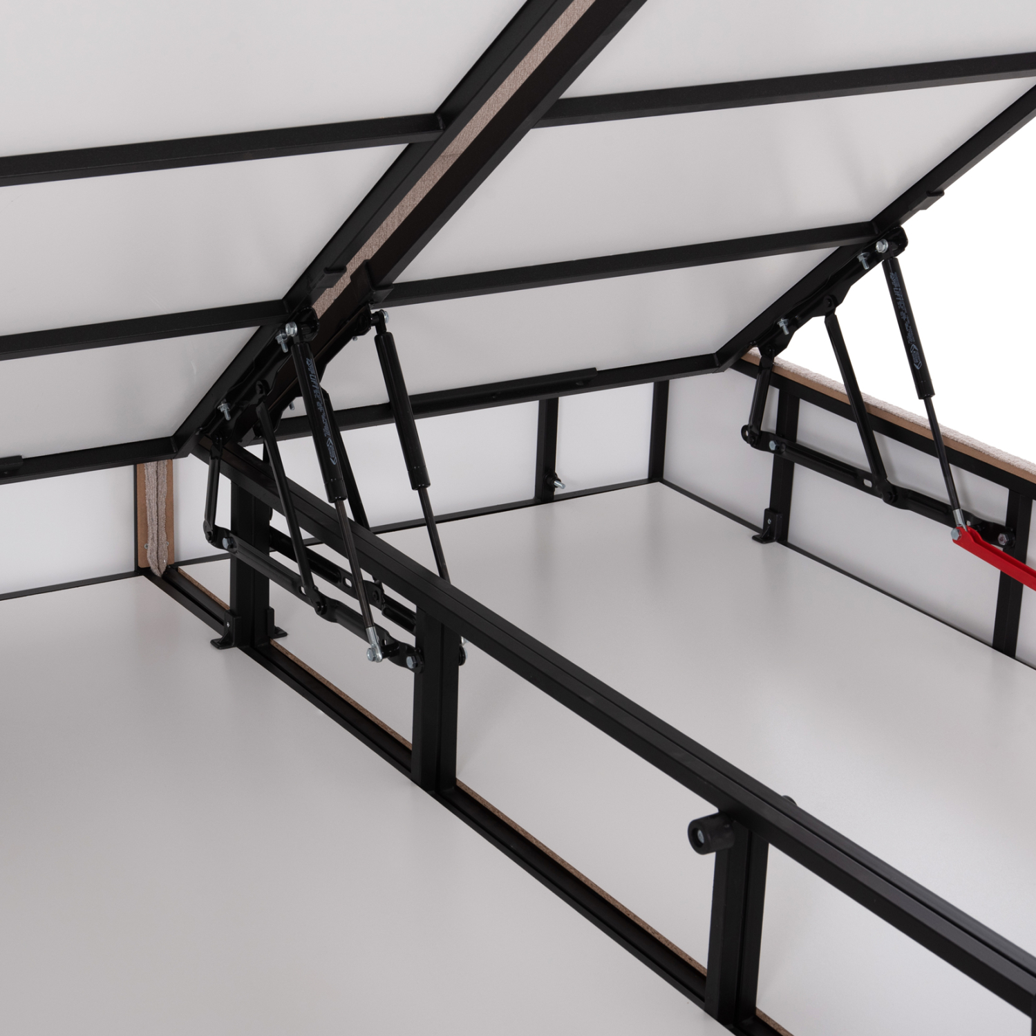 ΚΡΕΒΑΤΙ ΔΙΠΛΟ ΜΕ ΑΠΟΘΗΚΕΥΤΙΚΟ ΧΩΡΟ FB9622.32 ΜΠΕΖ ΥΦΑΣΜΑ-- ΓΙΑ ΣΤΡΩΜΑ 160x200εκ - Image 8