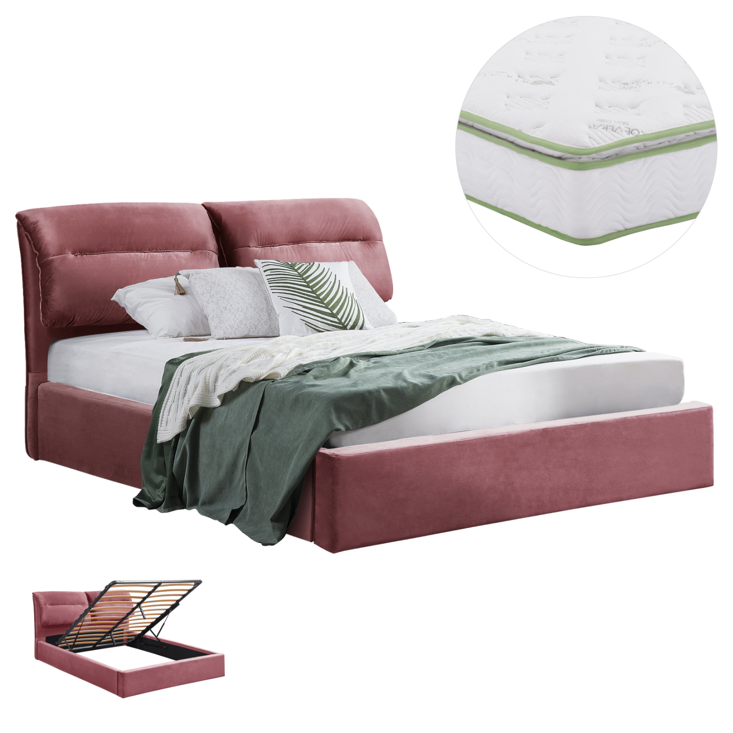 ΚΡΕΒΑΤΙ ΔΙΠΛΟ & ΣΤΡΩΜΑ FB910720.02 ΣΑΠΙΟ ΜΗΛΟ ΒΕΛΟΥΔΟ--ΑΠΟΘ.ΧΩΡΟΣ--160x200εκ