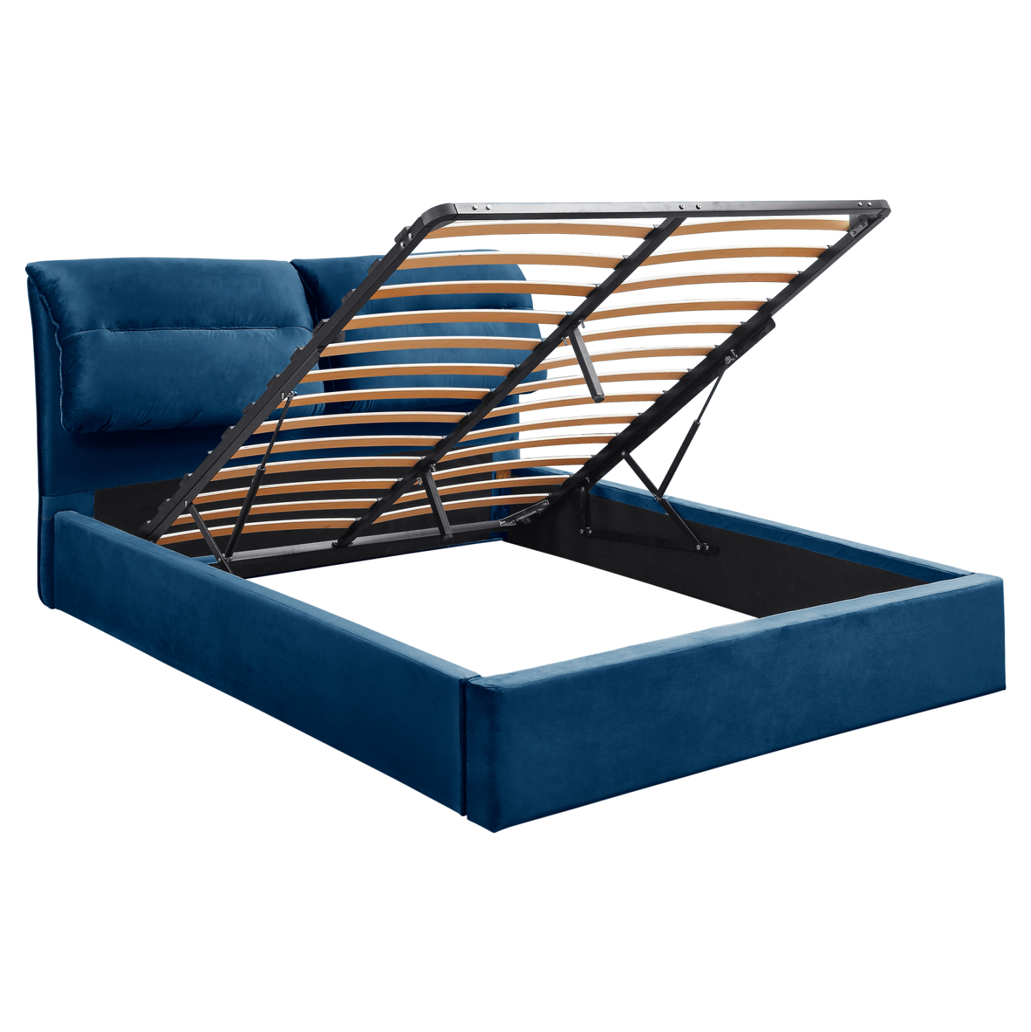 ΚΡΕΒΑΤΙ ΔΙΠΛΟ & ΣΤΡΩΜΑ FB910720.18 ΜΠΛΕ ΒΕΛΟΥΔΟ--ΑΠΟΘ.ΧΩΡΟΣ--160x200εκ - Image 4