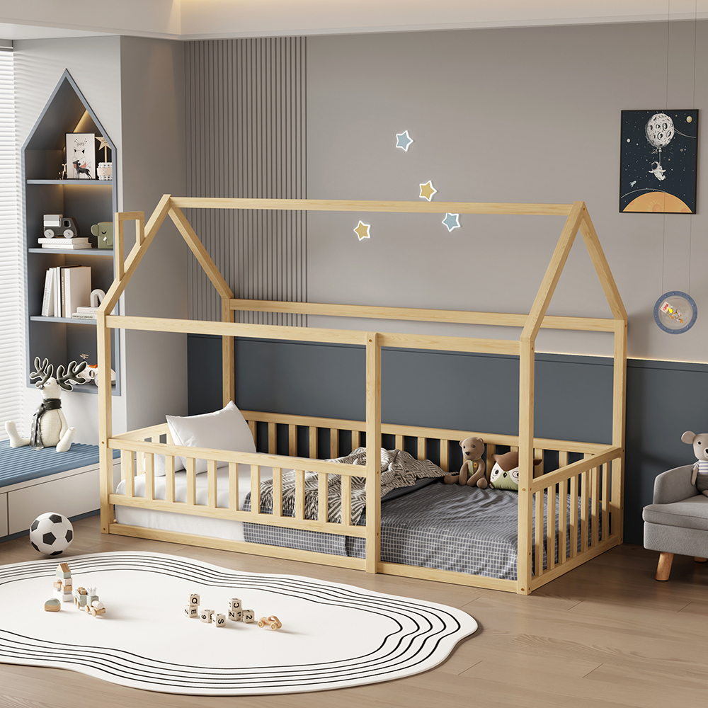 ΚΡΕΒΑΤΙ ΠΑΙΔΙΚΟ ΜΕ ΚΑΓΚΕΛΟ FB9706.01 τ.MONTESSORI ΞΥΛΟ ΠΕΥΚΟ ΦΥΣΙΚΟ-190x90εκ - Image 2