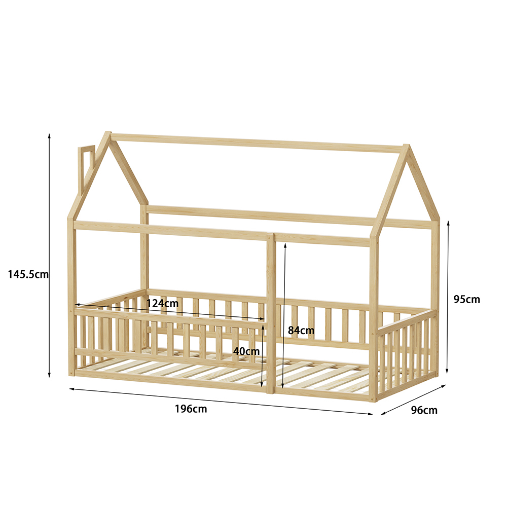 ΚΡΕΒΑΤΙ ΠΑΙΔΙΚΟ ΜΕ ΚΑΓΚΕΛΟ FB9706.01 τ.MONTESSORI ΞΥΛΟ ΠΕΥΚΟ ΦΥΣΙΚΟ-190x90εκ - Image 3