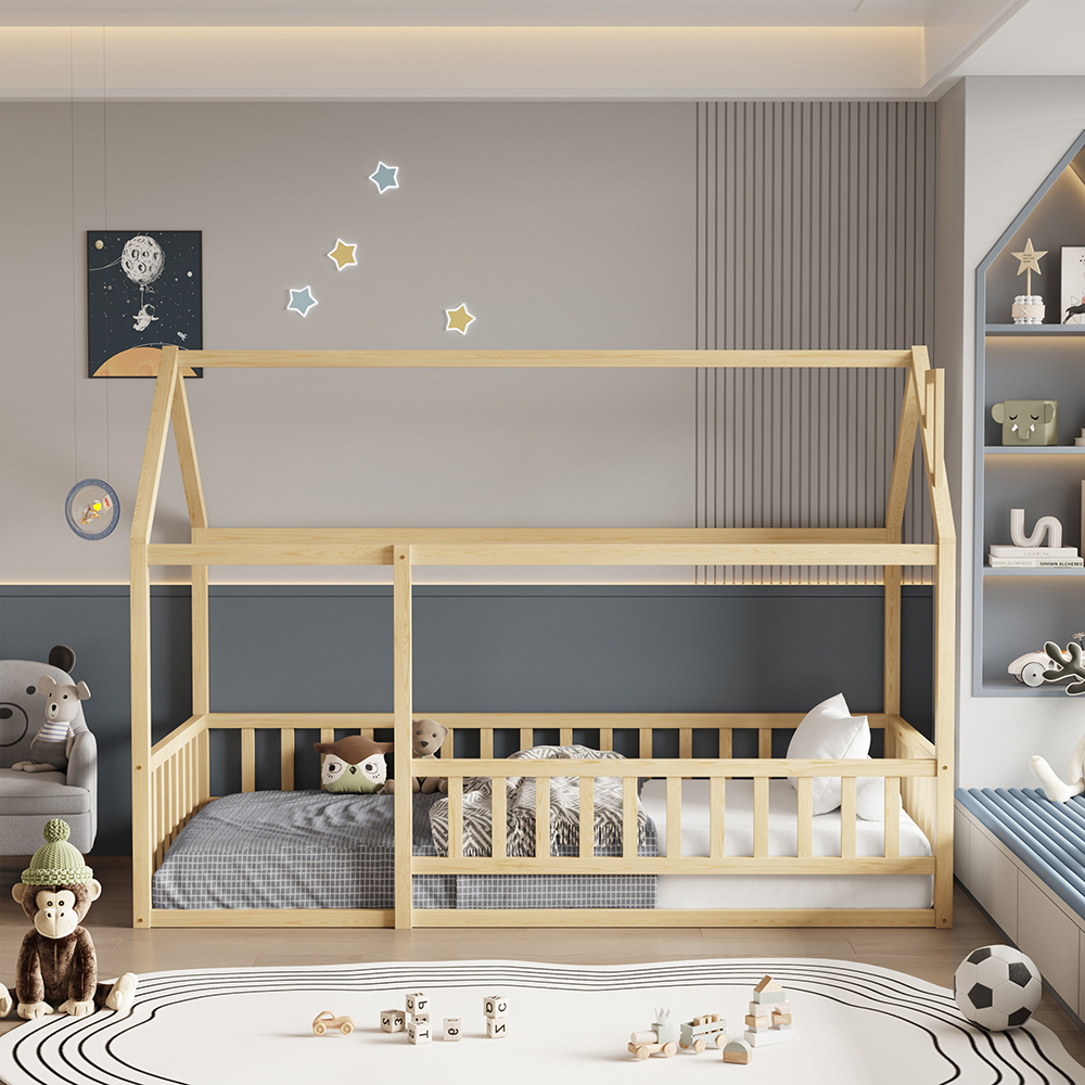 ΚΡΕΒΑΤΙ ΠΑΙΔΙΚΟ ΜΕ ΚΑΓΚΕΛΟ FB9706.01 τ.MONTESSORI ΞΥΛΟ ΠΕΥΚΟ ΦΥΣΙΚΟ-190x90εκ - Image 4