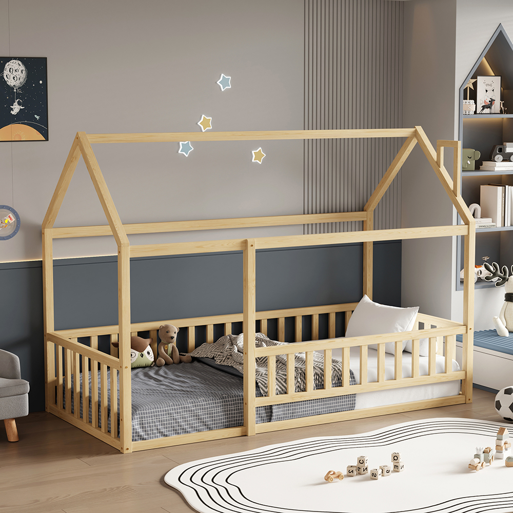 ΚΡΕΒΑΤΙ ΠΑΙΔΙΚΟ ΜΕ ΚΑΓΚΕΛΟ FB9706.01 τ.MONTESSORI ΞΥΛΟ ΠΕΥΚΟ ΦΥΣΙΚΟ-190x90εκ - Image 5