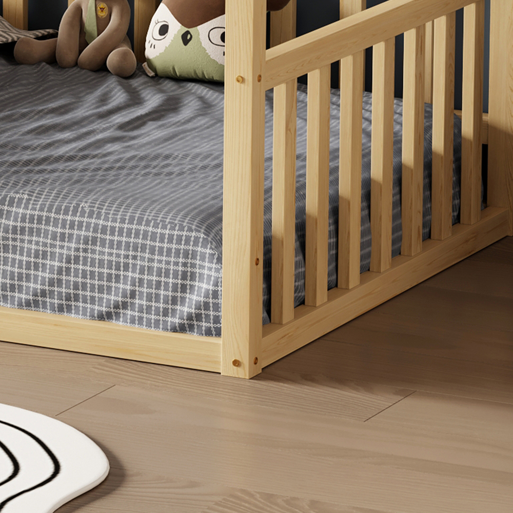 ΚΡΕΒΑΤΙ ΠΑΙΔΙΚΟ ΜΕ ΚΑΓΚΕΛΟ FB9706.01 τ.MONTESSORI ΞΥΛΟ ΠΕΥΚΟ ΦΥΣΙΚΟ-190x90εκ - Image 8