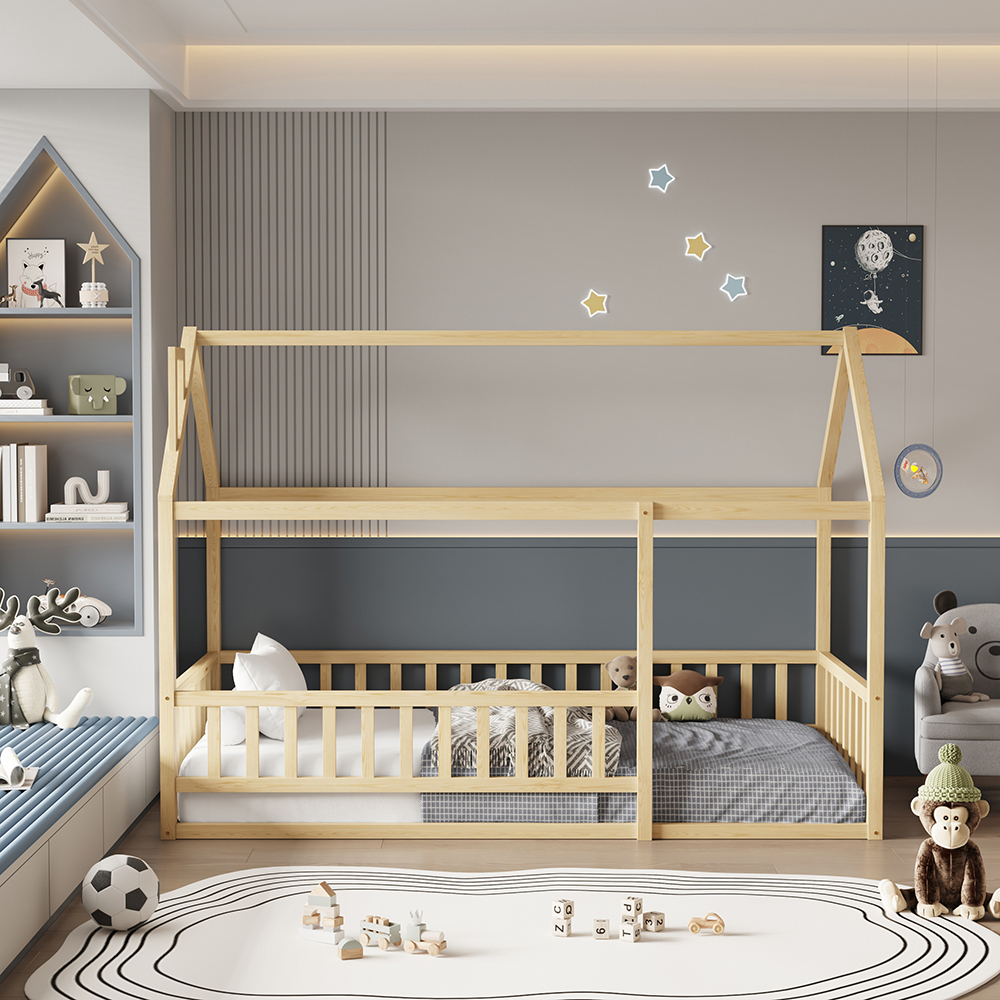 ΚΡΕΒΑΤΙ ΠΑΙΔΙΚΟ ΜΕ ΚΑΓΚΕΛΟ FB9706.01 τ.MONTESSORI ΞΥΛΟ ΠΕΥΚΟ ΦΥΣΙΚΟ-190x90εκ - Image 9