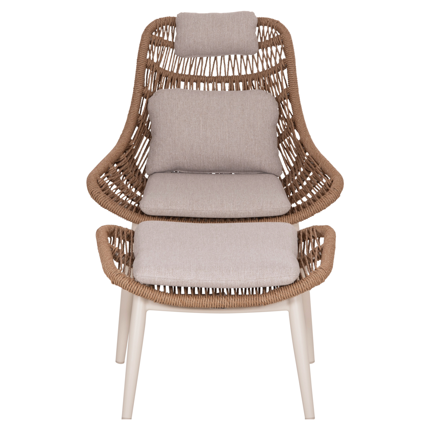 ΠΟΛΥΘΡΟΝΑ LOUNGE ΜΕ ΥΠΟΠΟΔΙΟ FB96561.02 ΑΛΟΥΜΙΝΙΟ ΜΠΕΖ--WICKER 90x85x96Υεκ - Image 3