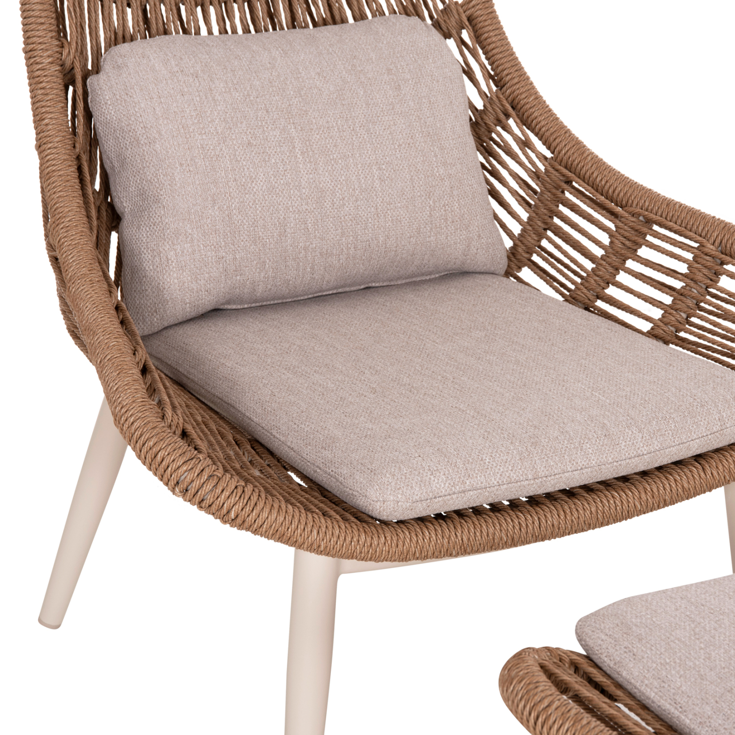 ΠΟΛΥΘΡΟΝΑ LOUNGE ΜΕ ΥΠΟΠΟΔΙΟ FB96561.02 ΑΛΟΥΜΙΝΙΟ ΜΠΕΖ--WICKER 90x85x96Υεκ - Image 8