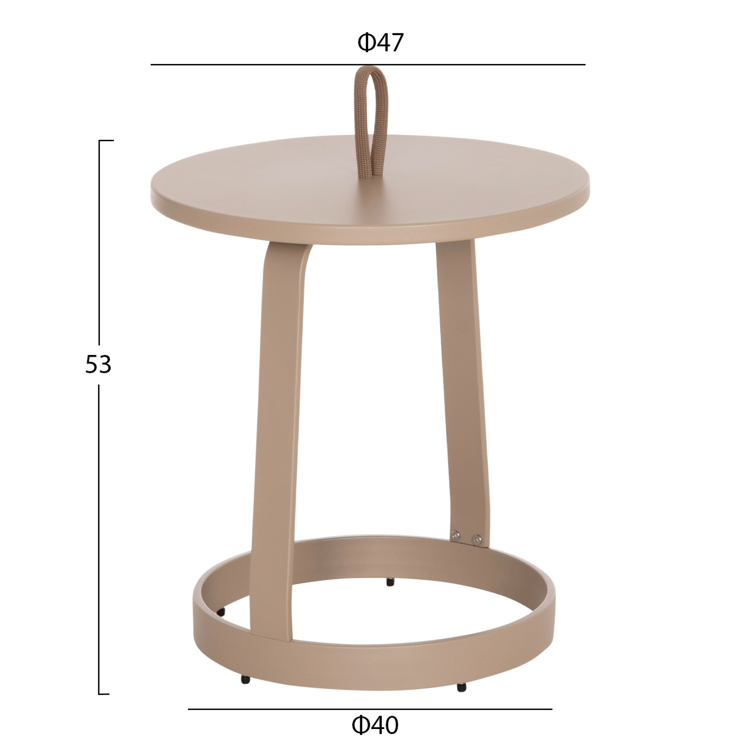 ΤΡΑΠΕΖΙ ΒΟΗΘΗΤΙΚΟ ΕΞ.ΧΩΡΟΥ FB96432.03 ΑΛΟΥΜΙΝΙΟ & ΣΧΟΙΝΙ ΚΑΠΟΥΤΣΙΝΟ Φ47x53Υεκ - Image 2