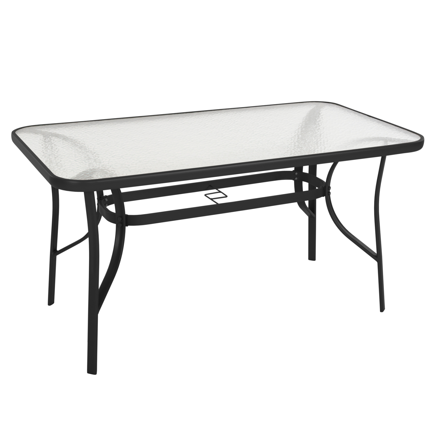 ΤΡΑΠΕΖΙ FB95106.03 ΜΑΥΡΟ ΜΕΤΑΛΛΙΚΟ ΜΕ ΓΥΑΛΙΝΗ ΕΠΙΦΑΝΕΙΑ 140Χ80Χ72Υεκ