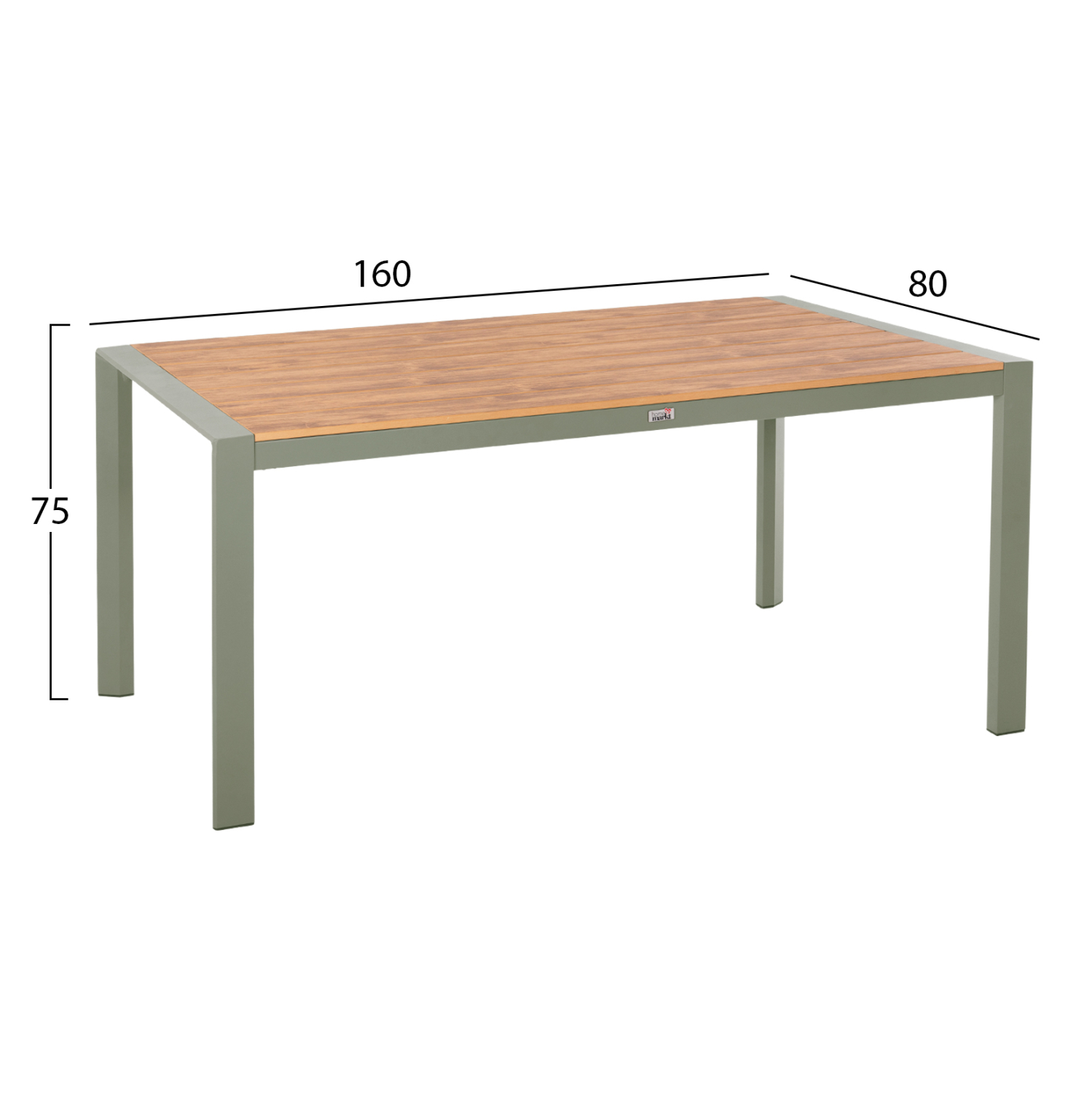 ΤΡΑΠΕΖΙ ΕΞΩΤ.ΧΩΡΟΥ FB96059.07 ΑΛΟΥΜΙΝΙΟ ΣE OLIVE GREEN & POLYWOOD 160X80Χ75Υεκ. - Image 2
