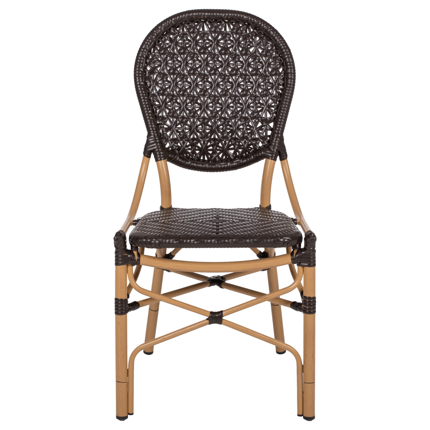 ΚΑΡΕΚΛΑ ΑΛΟΥΜΙΝΙΟΥ BAMBOO LOOK ΜΕ ΚΑΦΕ PE RATTAN FB95925.01 47x58x95Yεκ. - Image 3