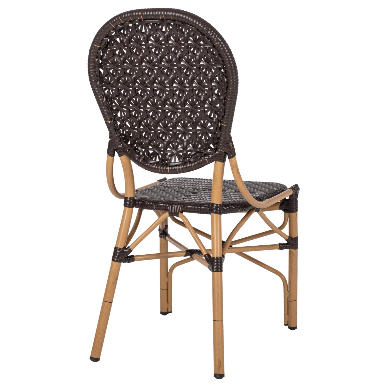 ΚΑΡΕΚΛΑ ΑΛΟΥΜΙΝΙΟΥ BAMBOO LOOK ΜΕ ΚΑΦΕ PE RATTAN FB95925.01 47x58x95Yεκ. - Image 5