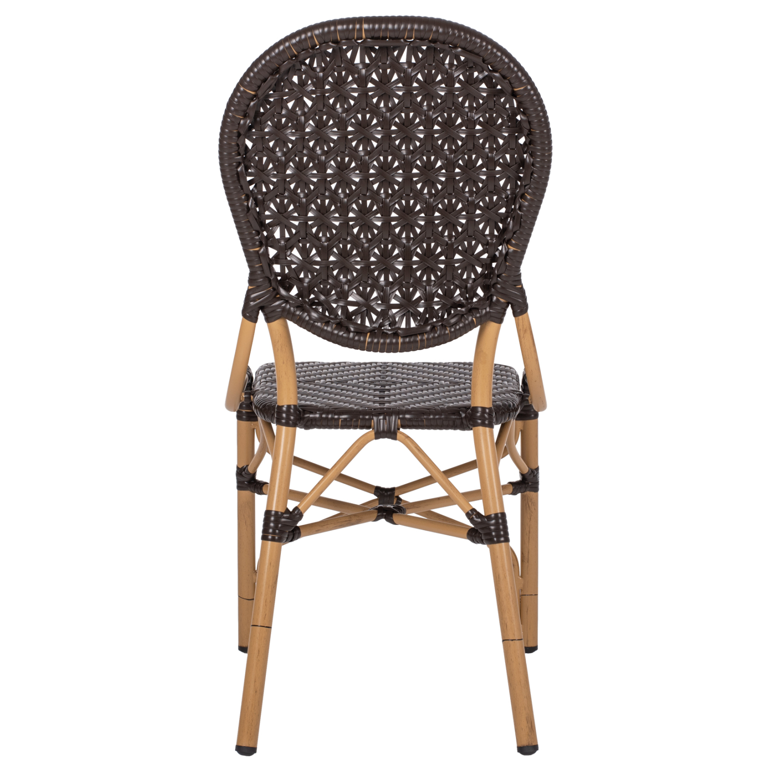 ΚΑΡΕΚΛΑ ΑΛΟΥΜΙΝΙΟΥ BAMBOO LOOK ΜΕ ΚΑΦΕ PE RATTAN FB95925.01 47x58x95Yεκ. - Image 6