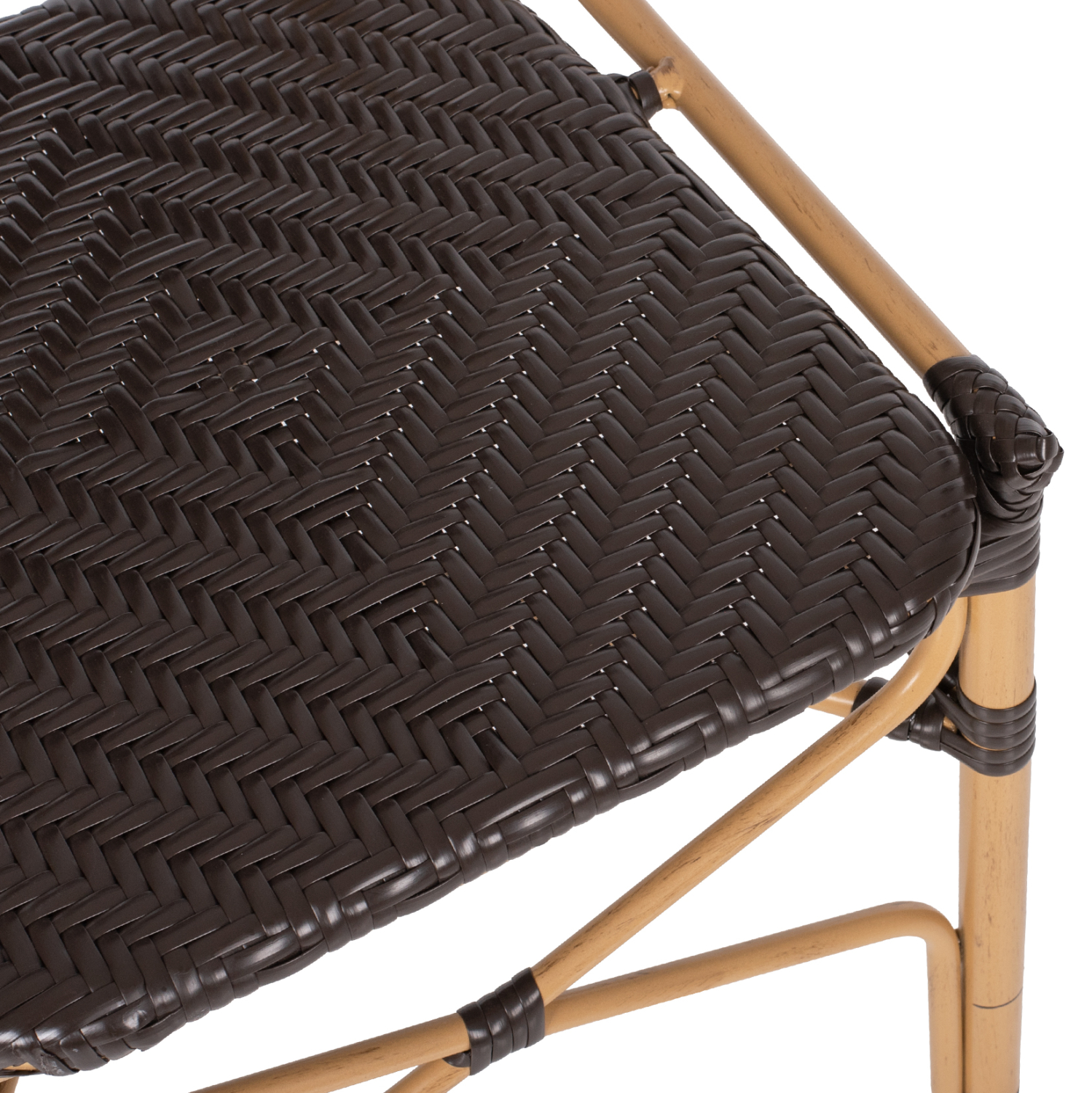 ΚΑΡΕΚΛΑ ΑΛΟΥΜΙΝΙΟΥ BAMBOO LOOK ΜΕ ΚΑΦΕ PE RATTAN FB95925.01 47x58x95Yεκ. - Image 7