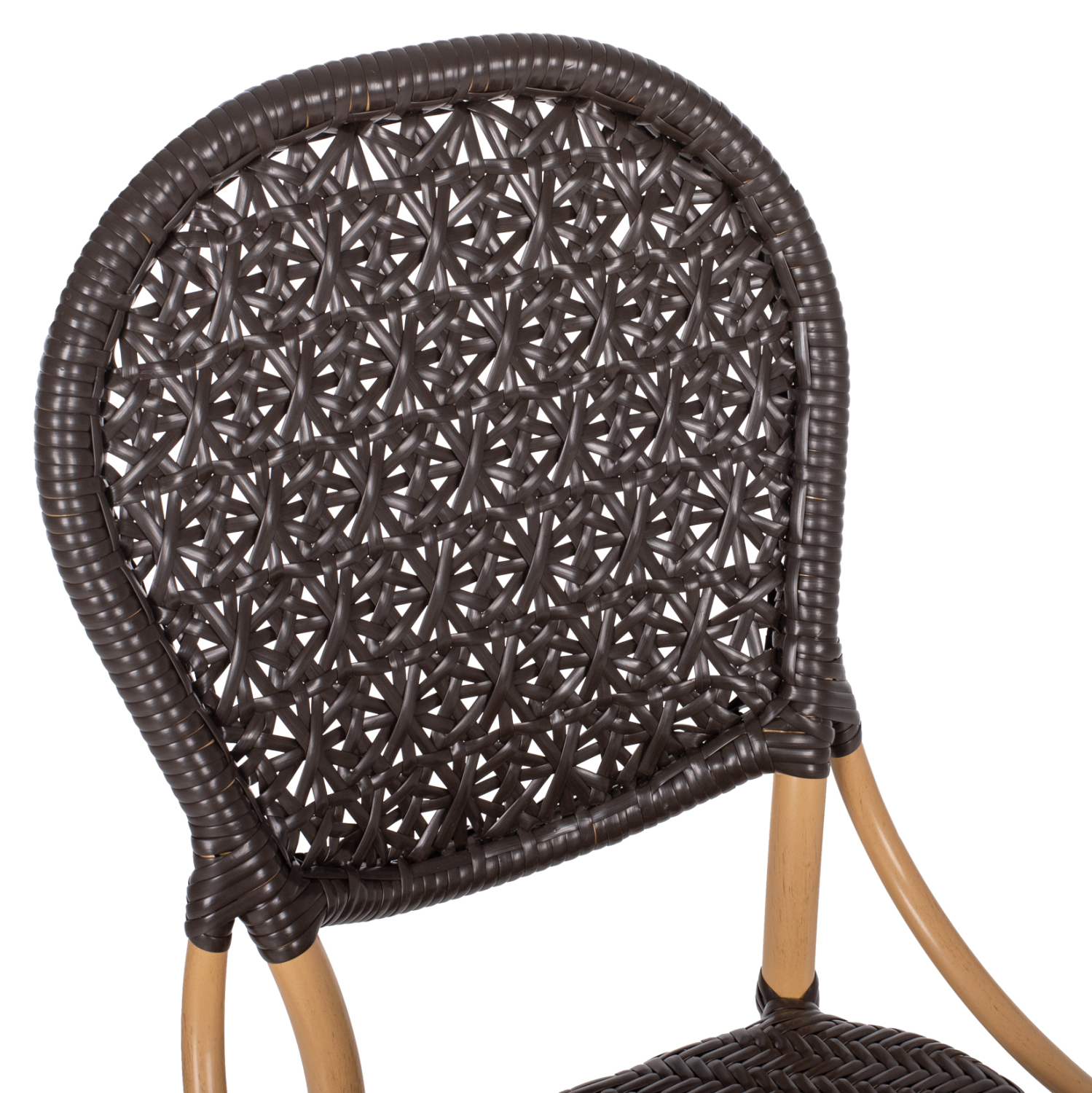 ΚΑΡΕΚΛΑ ΑΛΟΥΜΙΝΙΟΥ BAMBOO LOOK ΜΕ ΚΑΦΕ PE RATTAN FB95925.01 47x58x95Yεκ. - Image 8