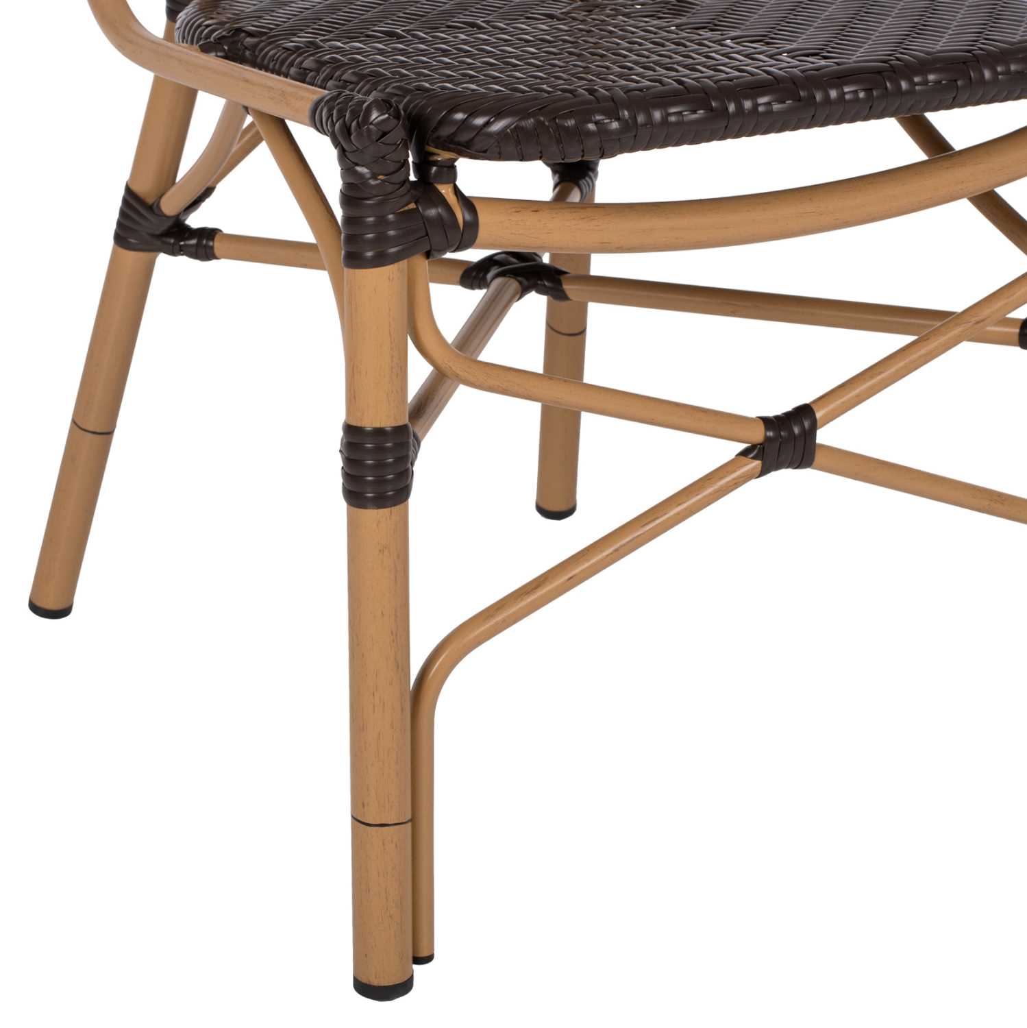 ΚΑΡΕΚΛΑ ΑΛΟΥΜΙΝΙΟΥ BAMBOO LOOK ΜΕ ΚΑΦΕ PE RATTAN FB95925.01 47x58x95Yεκ. - Image 9