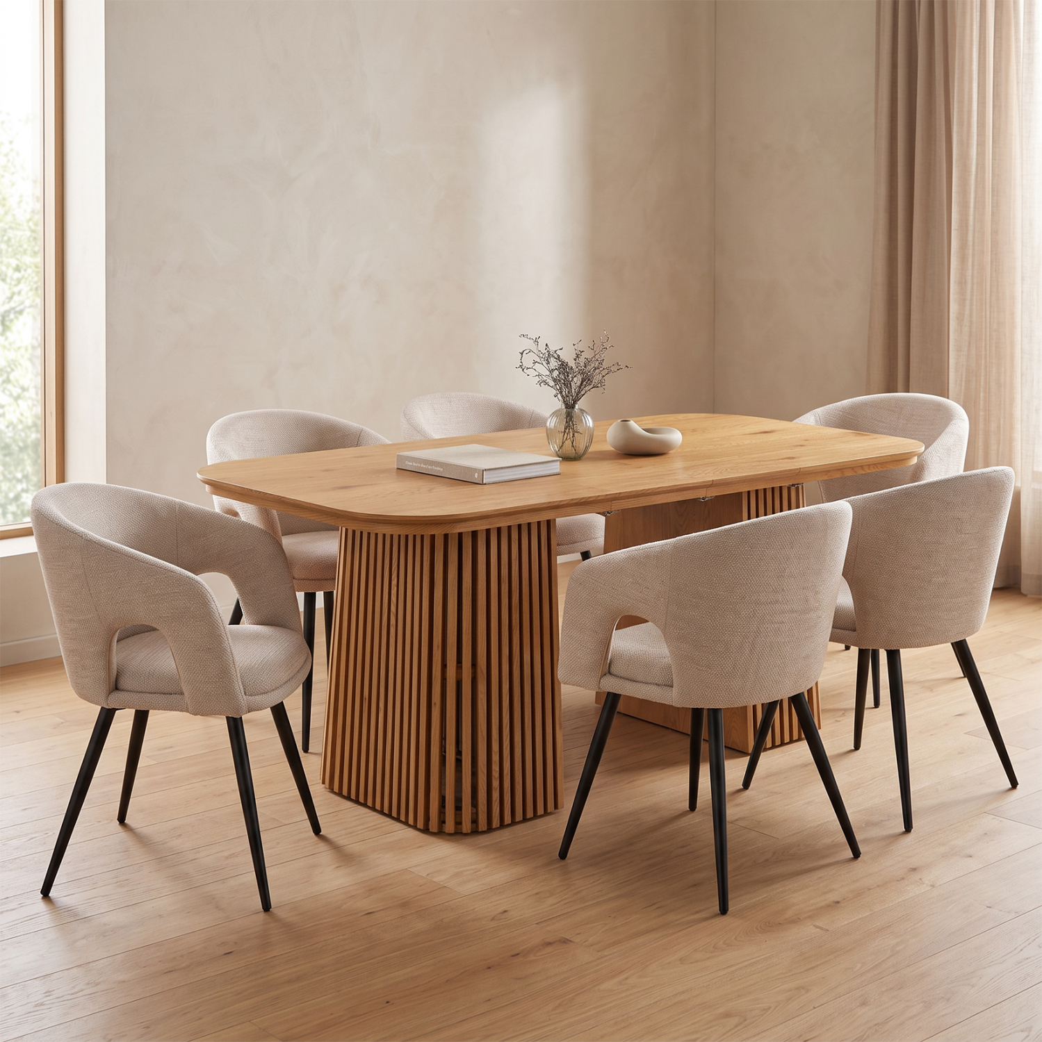 ΣΕΤ ΤΡΑΠΕΖΑΡΙΑΣ 7ΤΜΧ ΕΠΕΚΤΕΙΝΟΜΕΝΟ FB912107.02 MDF--ΥΦΑΣΜΑ ΜΠΕΖ - Image 2