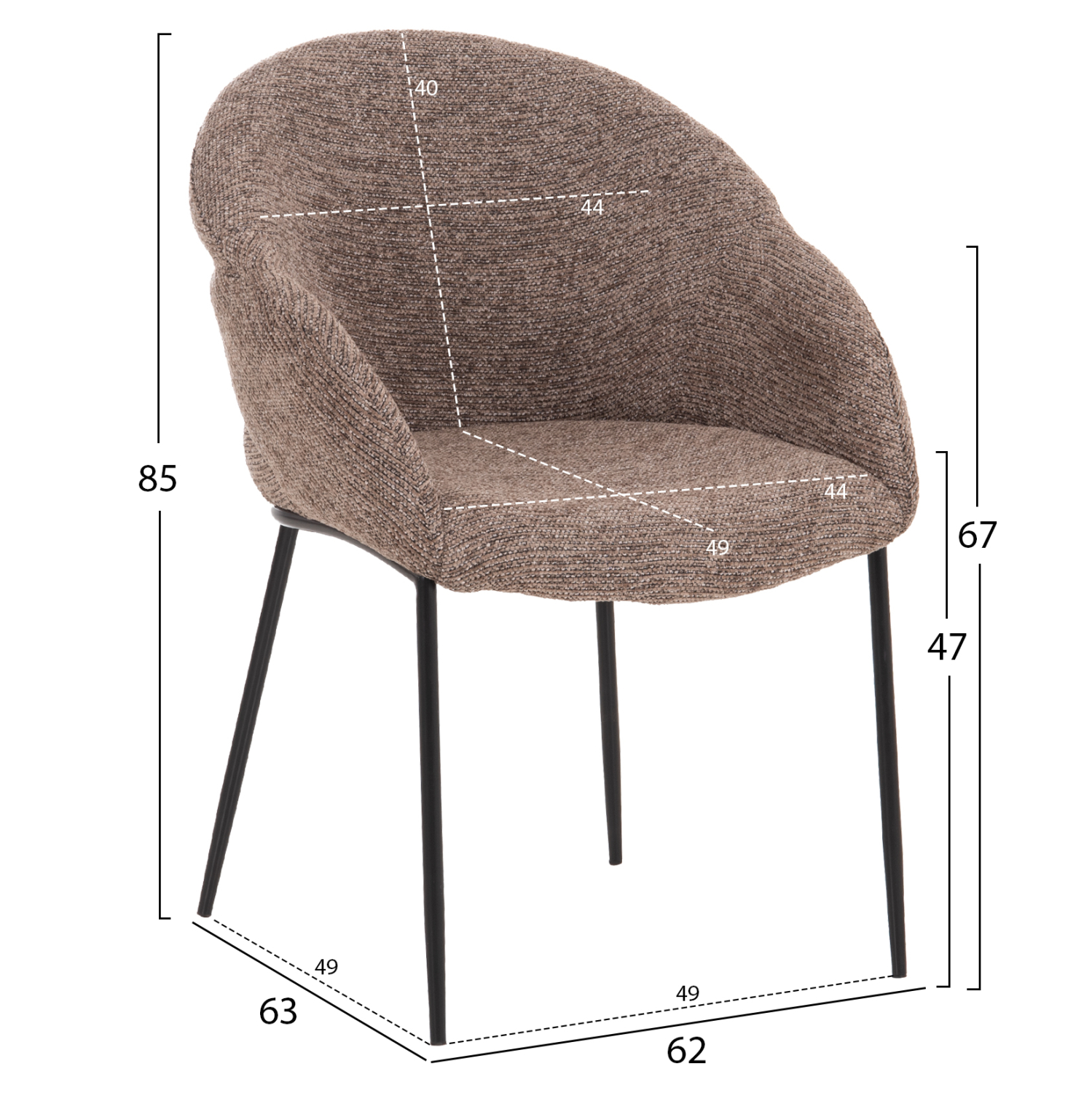 ΣΕΤ ΤΡΑΠΕΖΑΡΙΑΣ 7ΤΜΧ FB910957.03 MDF TOP--ΥΦΑΣΜΑ TAUPE & ΜΕΤΑΛ.ΠΟΔΙΑ - Image 3