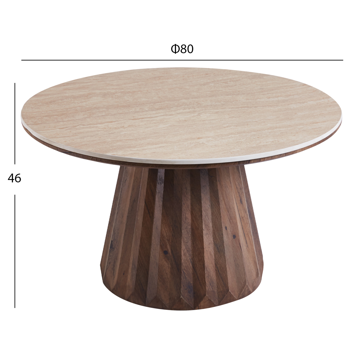 ΤΡΑΠΕΖΙΑ ΣΑΛΟΝΙΟΥ 2ΤΜΧ FB912108 ΚΕΡΑΜΙΚΑ TOP--MDF ΒΑΣΕΙΣ Φ80+Φ46εκ. - Image 3